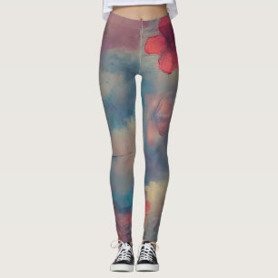 Gedämpfte rosa Blumen Leggings