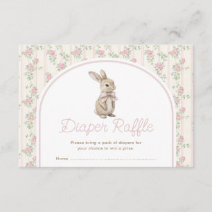 Gedämpfte Rosafarbene Häschen-Baby-Shower-Windel-V Begleitkarte