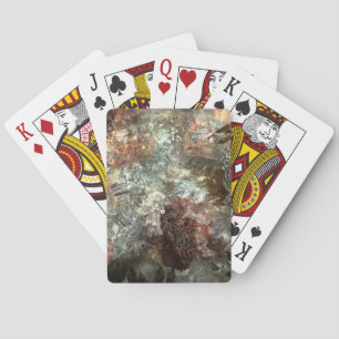 Gedämpfte Schichten brauner Kristalle Spielkarten