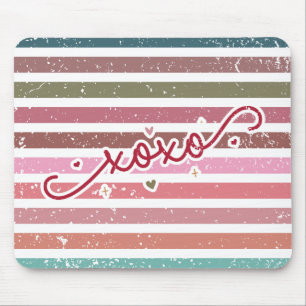 Gedämpfte Streifen & XOXO Mousepad