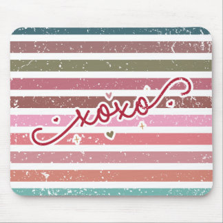 Gedämpfte Streifen & XOXO Mousepad