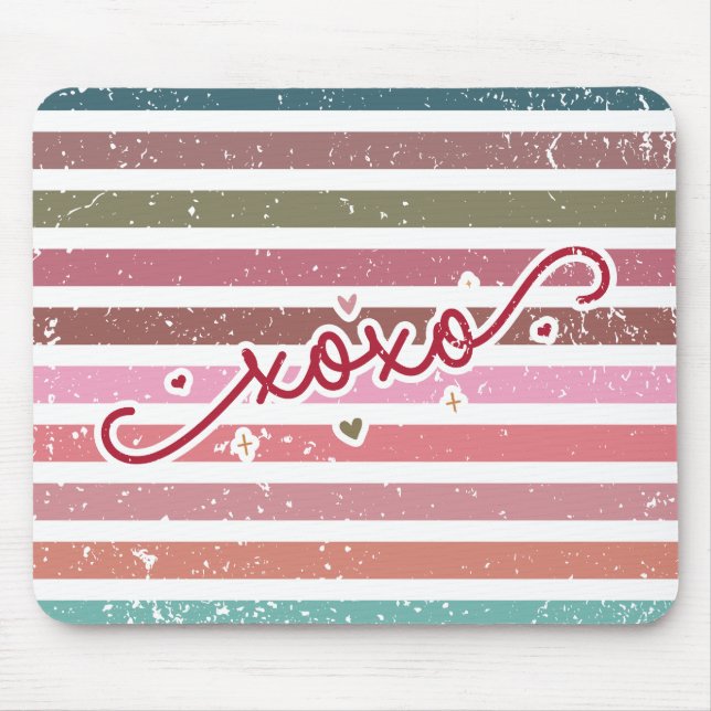Gedämpfte Streifen & XOXO Mousepad (Vorne)