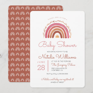 Gedämpfte Töne Boho Regenbogen Baby Shower Einladu Einladung
