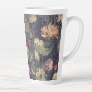 Gedämpfte Töne Vintage-Blumenmuster  Milchtasse