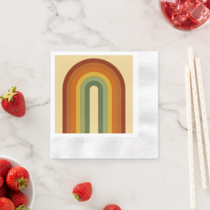 Gedämpfter Retro-Groovy-Schichten-Regenbogen Serviette