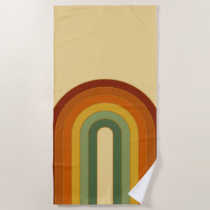 Gedämpfter Retro-Siebziger-Regenbogen Strandtuch