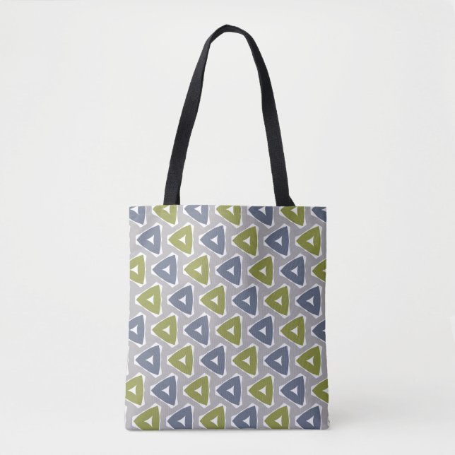 Gedämpftes Boho-Geometrie-Muster Tasche (Vorderseite)