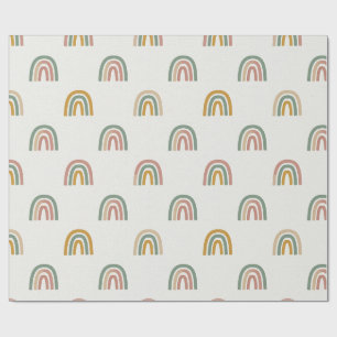Gedämpftes Boho-Regenbogen-Scandi-Muster Geschenkpapier