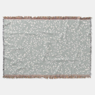 Gedämpftes Salbeigrün und cremefarbene botanische Decke