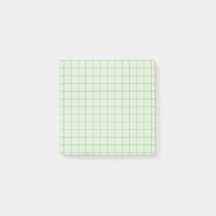 Gedämpftes Türkis Karomuster Ruhiges Rasterdesign  Post-it Klebezettel