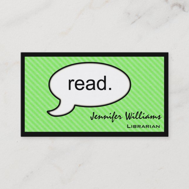 Gedanken Cloud lesen Librarian Business Card Visitenkarte (Vorderseite)