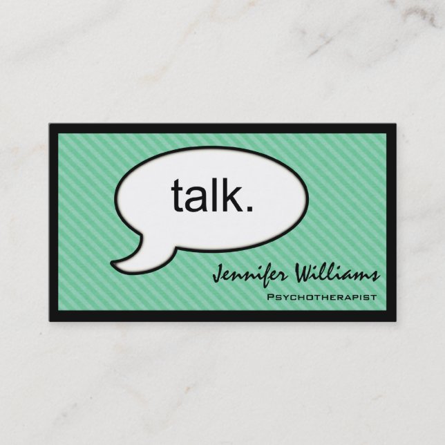 Gedanken Cloud reden Psychotherapeut Business Card Visitenkarte (Vorderseite)