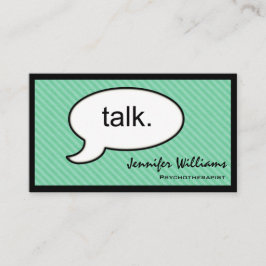 Gedanken Cloud reden Psychotherapeut Business Card Visitenkarte