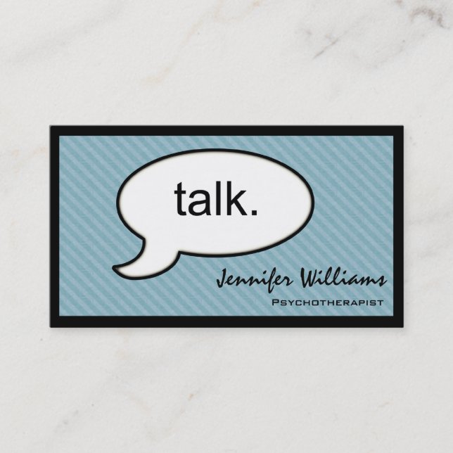 Gedanken Cloud reden Psychotherapeut Business Card Visitenkarte (Vorderseite)