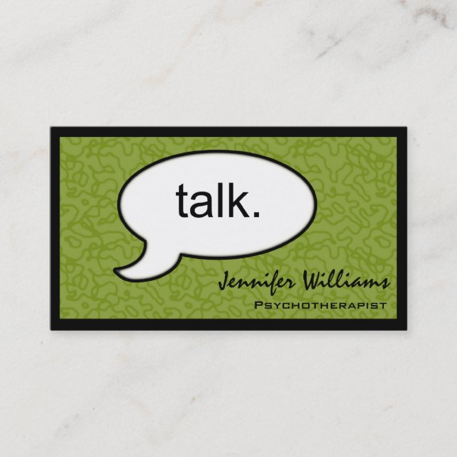 Gedanken Cloud reden Psychotherapeut Business Card Visitenkarte (Vorderseite)