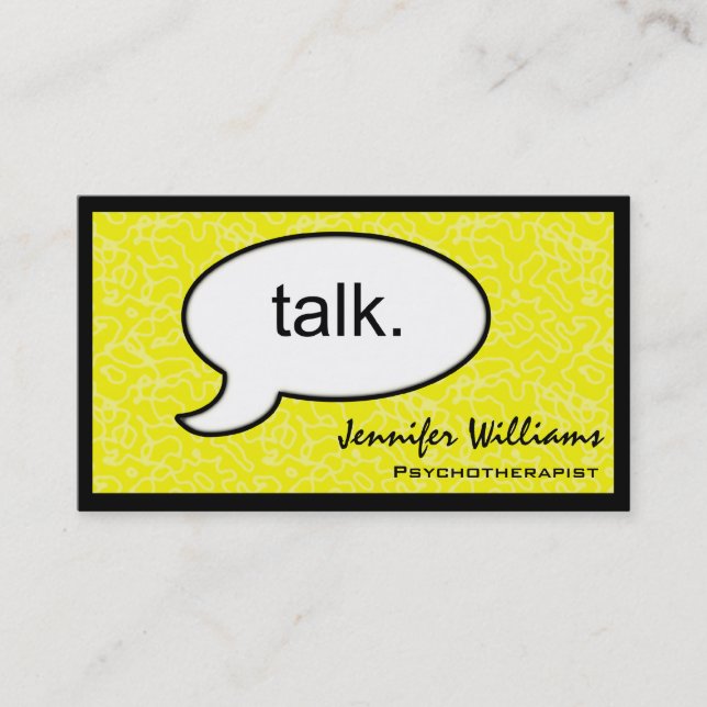 Gedanken Cloud reden Psychotherapeut Business Card Visitenkarte (Vorderseite)