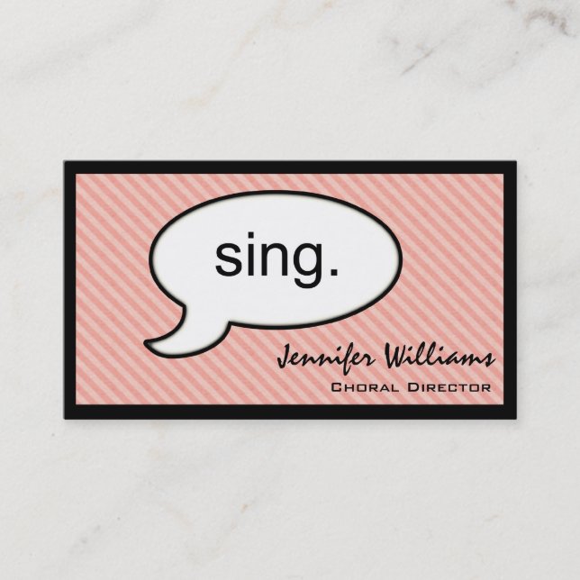 Gedanken Cloud Sing Choir Singer Business Card Visitenkarte (Vorderseite)
