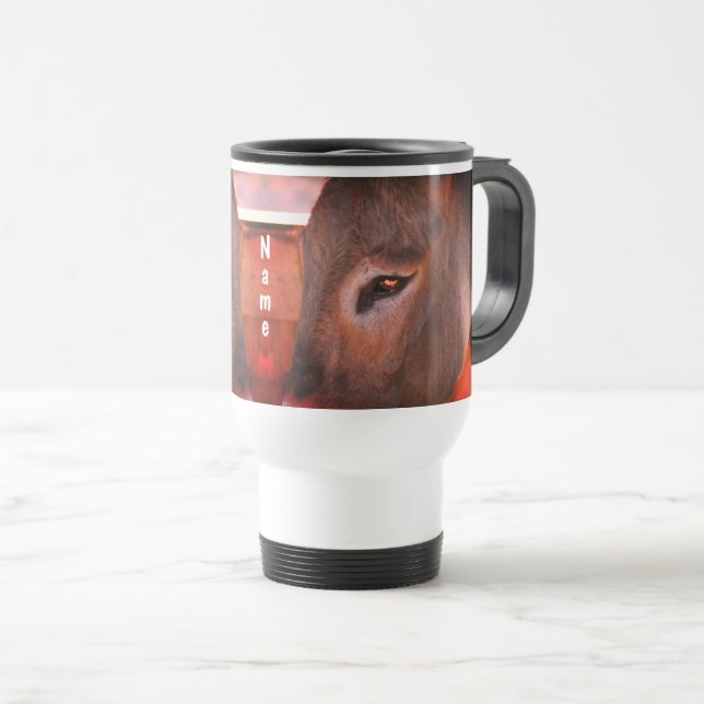 Gedanken des Donkey Tieres Personalisiert Reisebecher (VorderseiteRechts)