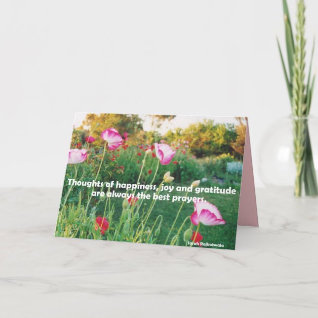 Gedanken über Glück florale Blume Gartenkarte Karte (Vorderseite)