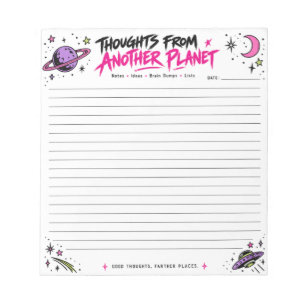 Gedanken von einem anderen Planeten Cosmic 5,5 x 6 Notizblock