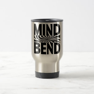 Gedankenbend optische Illusion fett schwarz und we Reisebecher