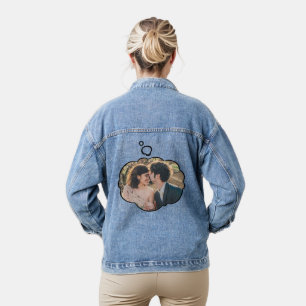 Gedankenblase geformt leicht Personalisiertes Foto Jeansjacke
