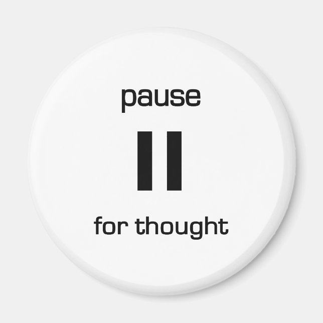 Gedankenpause (schwarzer Text) Magnet (Vorne)