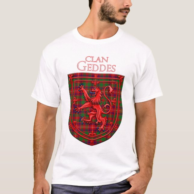 Geddes Tartan Kariert Lion Rampant T-Shirt (Vorderseite)