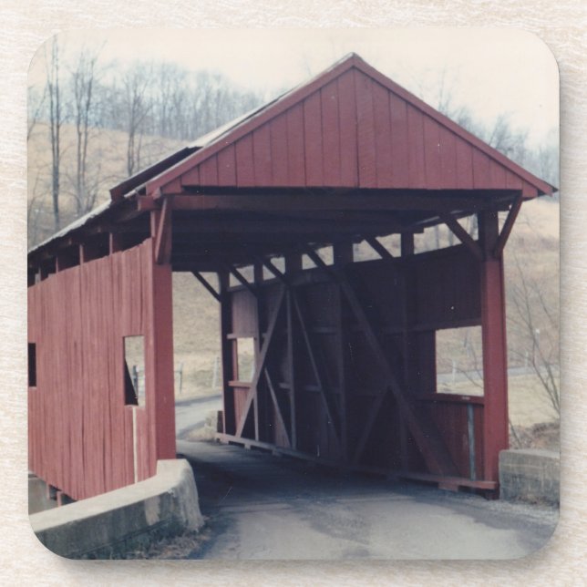 Gedeckte Brücke Getränkeuntersetzer (Vorderseite)