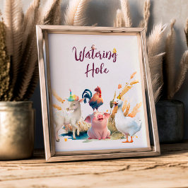 Gedeckte Landtiere Geburtstagsfeierposter Poster
