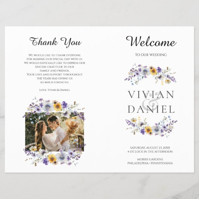 Gedeckte Wildblumen für Hochzeiten Flyer (Vorne)