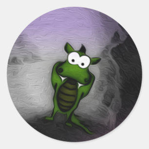 Gedeckter Drache Runder Aufkleber