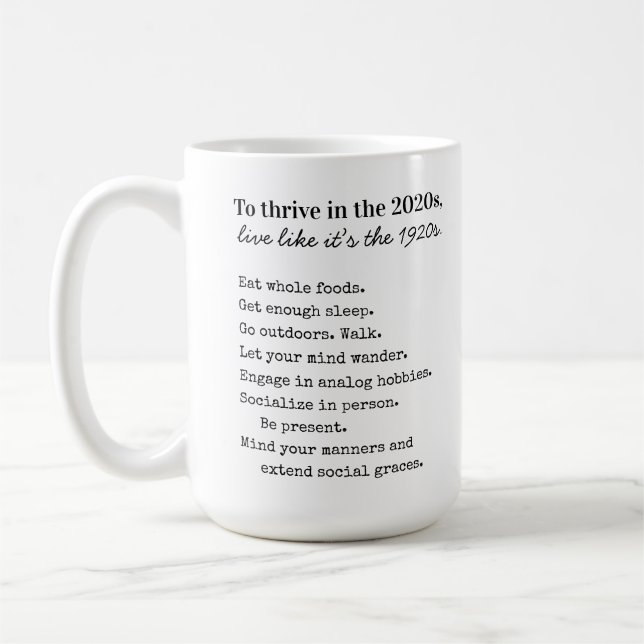 Gedeihen Sie 2026 Morgen-Mindfulness Kaffeetasse (Links)