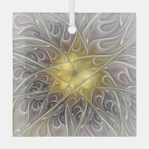 Gedeihen Sie mit moderner abstrakter fraktaler Blu Ornament Aus Glas