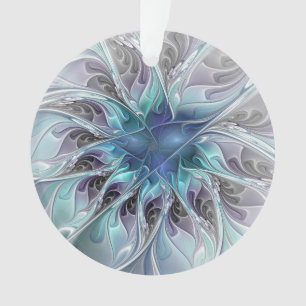 Gedeihende abstrakte moderne fraktale Blume mit Bl Ornament