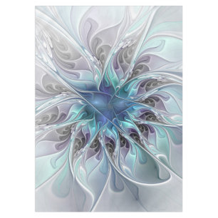 Gedeihende abstrakte moderne fraktale Blume mit Bl Tischdecke