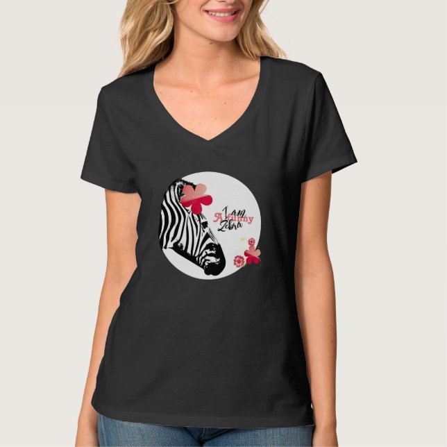 Gedeihenes Lustiges Zebra-T-Shirt T-Shirt (Vorderseite)