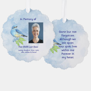 Gedenk-Andenken Blaue Vogelgarten-Vogel Ornament Karte