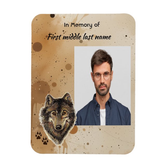 Gedenk-Andenken Wolf Wölfe Tier Magnet (Vertikal)