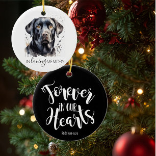 Gedenk-Aquarell schwarzer Labrador-Schmuck Keramik Ornament