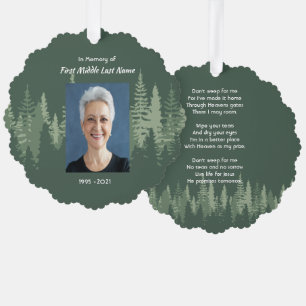 Gedenk-Christian-Wilderness-Wald-Bäume Ornament Karte