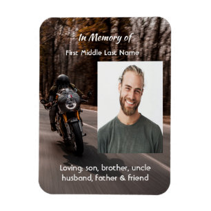 Gedenk-Foto Motorrad Biker Magnet