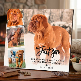 Gedenk-Fotocollage für Haustiere Hund oder Katze z Fotoplatte
