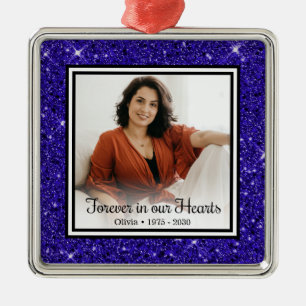 Gedenk-Schmuckanhänger mit blauem Glitter Forever Ornament Aus Metall