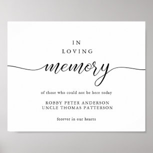 Gedenk-Typografie-Hochzeitsschild zur Erinnerung Poster