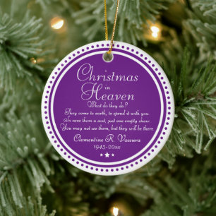 Gedenk-Violett-Weihnachten-im-Himmel-Foto Keramik Ornament
