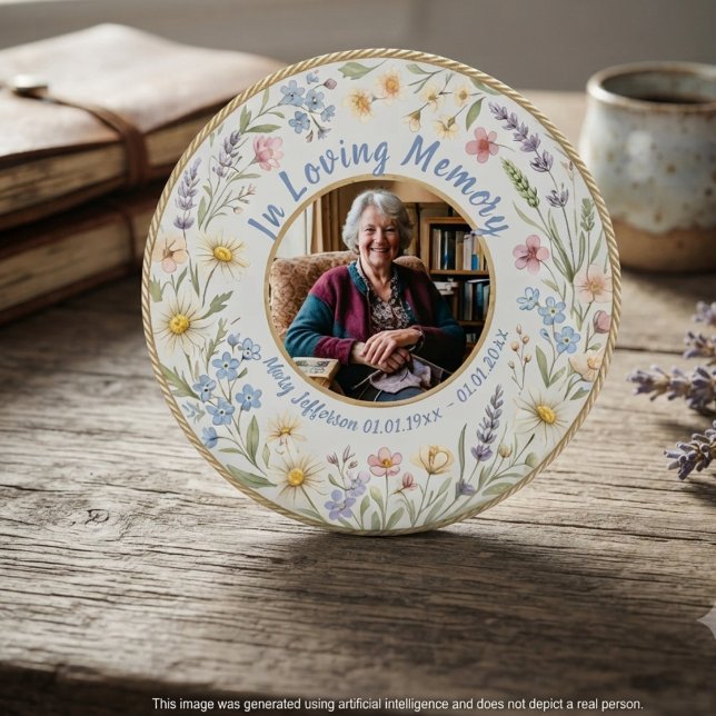 Gedenk-Wildblumen-Blumen Button (Wildflower bereavement sympathy button)