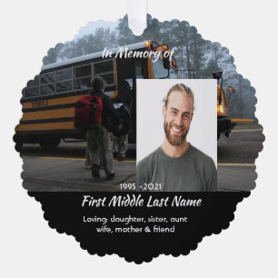 Gedenkandenken für Schulbusfahrer Ornament Karte