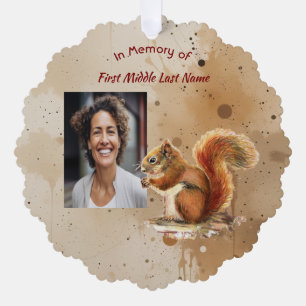 Gedenkandenken Süßes Rotes Eichhörnchen Ornament Karte