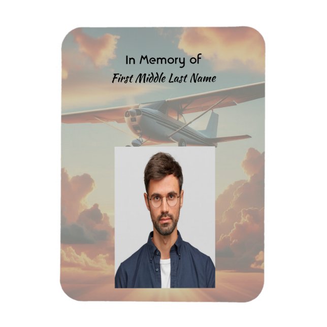 Gedenkartikel Pilot-Flugzeug Sonnenuntergang Magnet (Vertikal)